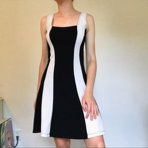 3 for $20- B&W striped fit and flare dress
